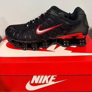 Men’s Nike Shox TL Casual Shoes | Black/Red /Metallic Silver | size: 10